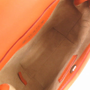 未使用 トッズ 3WAY ウェーブバッグ レザー/リアルファー オレンジ ハンドバッグ 1617【中古】TOD’S