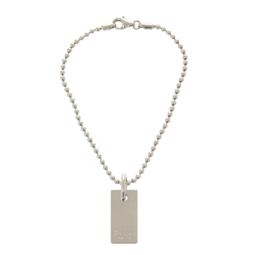 グッチ ロゴプレート ボールチェーン シルバー925 ブレスレット 1642【中古】GUCCI