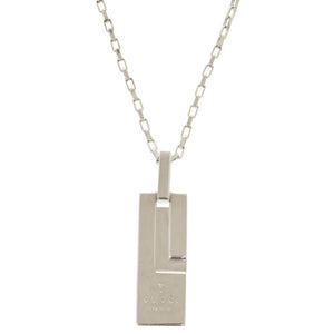 グッチ ロゴ プレート シルバー925 ネックレス ペンダント 1644【中古】GUCCI