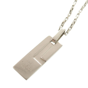 グッチ ロゴ プレート シルバー925 ネックレス ペンダント 1644【中古】GUCCI