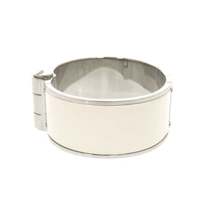 美品 エルメス シャルニエール メタル ホワイト バングル ブレスレット 白 1652【中古】HERMES