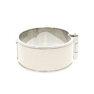 美品 エルメス シャルニエール メタル ホワイト バングル ブレスレット 白 1652【中古】HERMES