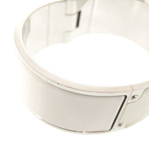 美品 エルメス シャルニエール メタル ホワイト バングル ブレスレット 白 1652【中古】HERMES
