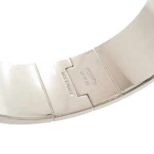 美品 エルメス シャルニエール メタル ホワイト バングル ブレスレット 白 1652【中古】HERMES