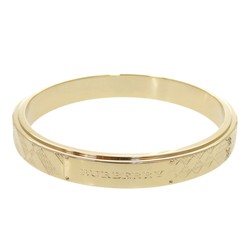 新品同様 バーバリー ロゴ メタル ゴールド バングル ブレスレット 1653【中古】BURBERRY
