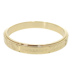 新品同様 バーバリー ロゴ メタル ゴールド バングル ブレスレット 1653【中古】BURBERRY