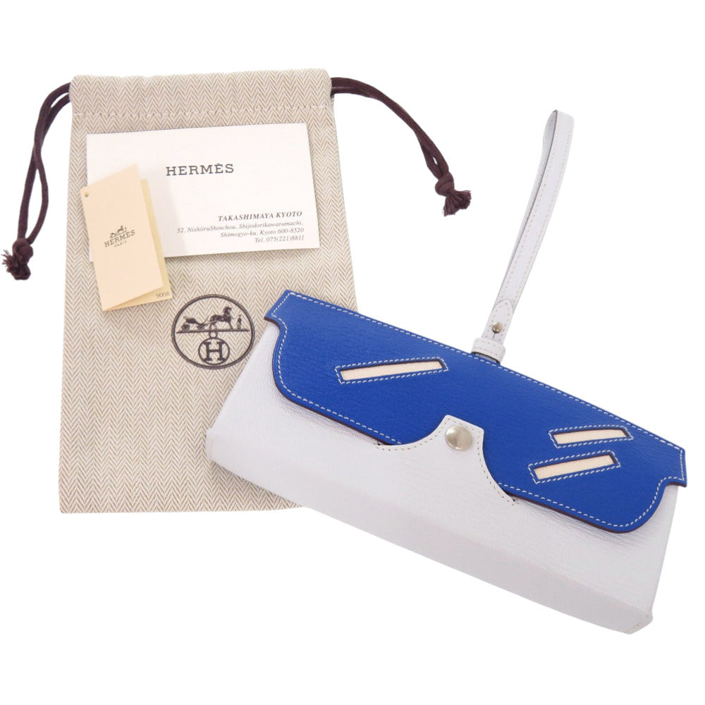 新品同様 エルメス インザループ ウィンク メガネケース シェーブルミゾル ブルーブリュム 青 1663【中古】HERMES