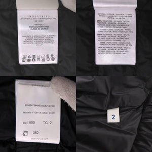 新品同様 モンクレール F10911A10500 サイズ2 シルバー金具 ナイロン ブラック 黒 ダウンベスト アウター 1678【中古】MONCLER メンズ