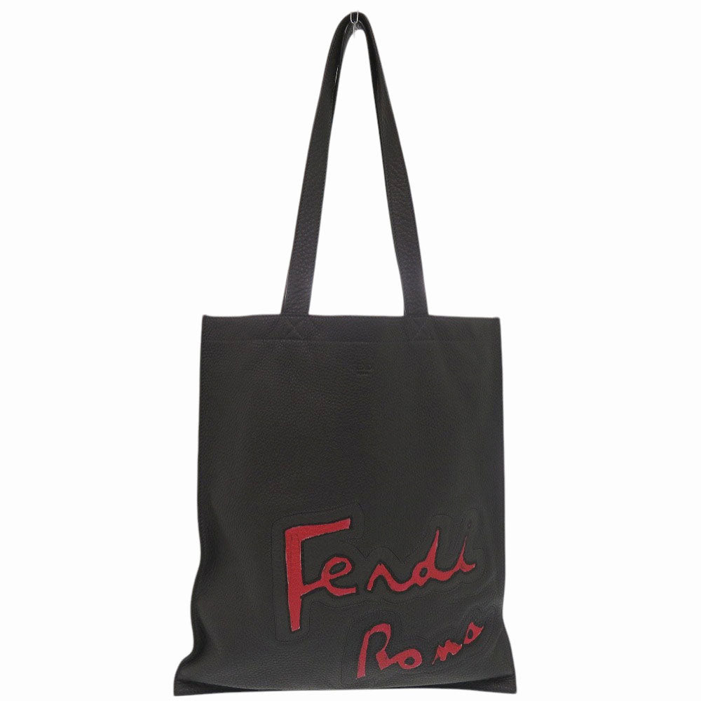 美品 フェンディ フェンディローマ Fendi Roma フラットトートバッグ 7VA426 シルバー金具 レザー スエード グレー レッド ワンショルダーバッグ 1683【中古】FENDI