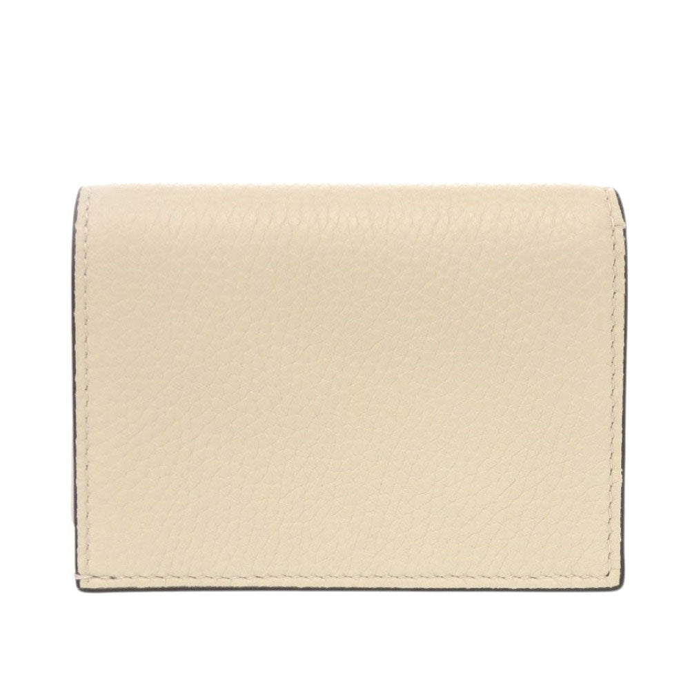 新品同様 グッチ アニマリエ ビー 460185 レザー アイボリー 二つ折り財布 1709【中古】GUCCI