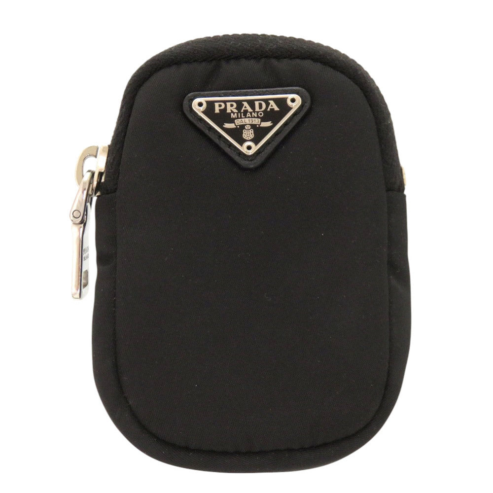 美品 プラダ １TT119 ナイロン ブラック シルバー金具 ポーチ 黒 1718 【中古】 PRADA