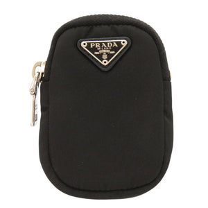 美品 プラダ １TT119 ナイロン ブラック シルバー金具 ポーチ 黒 1718 【中古】 PRADA