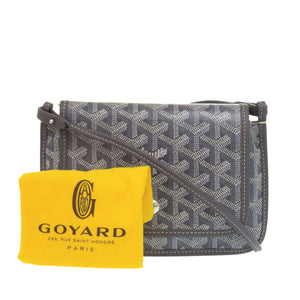 未使用 ゴヤール プリュメ ポーチウォレット グレー キャンバス レザー ショルダーバッグ 1724【中古】GOYARD