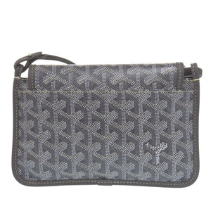 未使用 ゴヤール プリュメ ポーチウォレット グレー キャンバス レザー ショルダーバッグ 1724【中古】GOYARD
