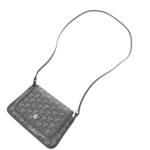 未使用 ゴヤール プリュメ ポーチウォレット グレー キャンバス レザー ショルダーバッグ 1724【中古】GOYARD