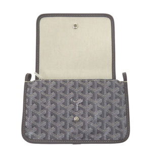 未使用 ゴヤール プリュメ ポーチウォレット グレー キャンバス レザー ショルダーバッグ 1724【中古】GOYARD