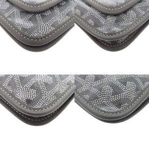 未使用 ゴヤール プリュメ ポーチウォレット グレー キャンバス レザー ショルダーバッグ 1724【中古】GOYARD
