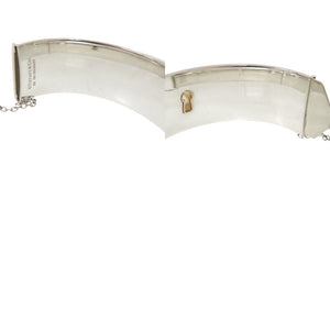 美品 ティファニー ハートロック シルバー925 K18PG 750PG シルバー バングル ブレスレット 1727【中古】TIFFANY&Co.