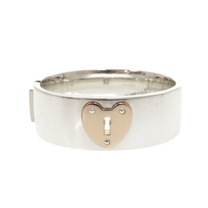 美品 ティファニー ハートロック シルバー925 K18PG 750PG シルバー バングル ブレスレット 1727【中古】TIFFANY&Co.