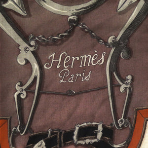 エルメス カレ140 L'Instruction du Roy 帝王学 シルク カシミヤ スカーフ ブラウン 1734【中古】HERMES