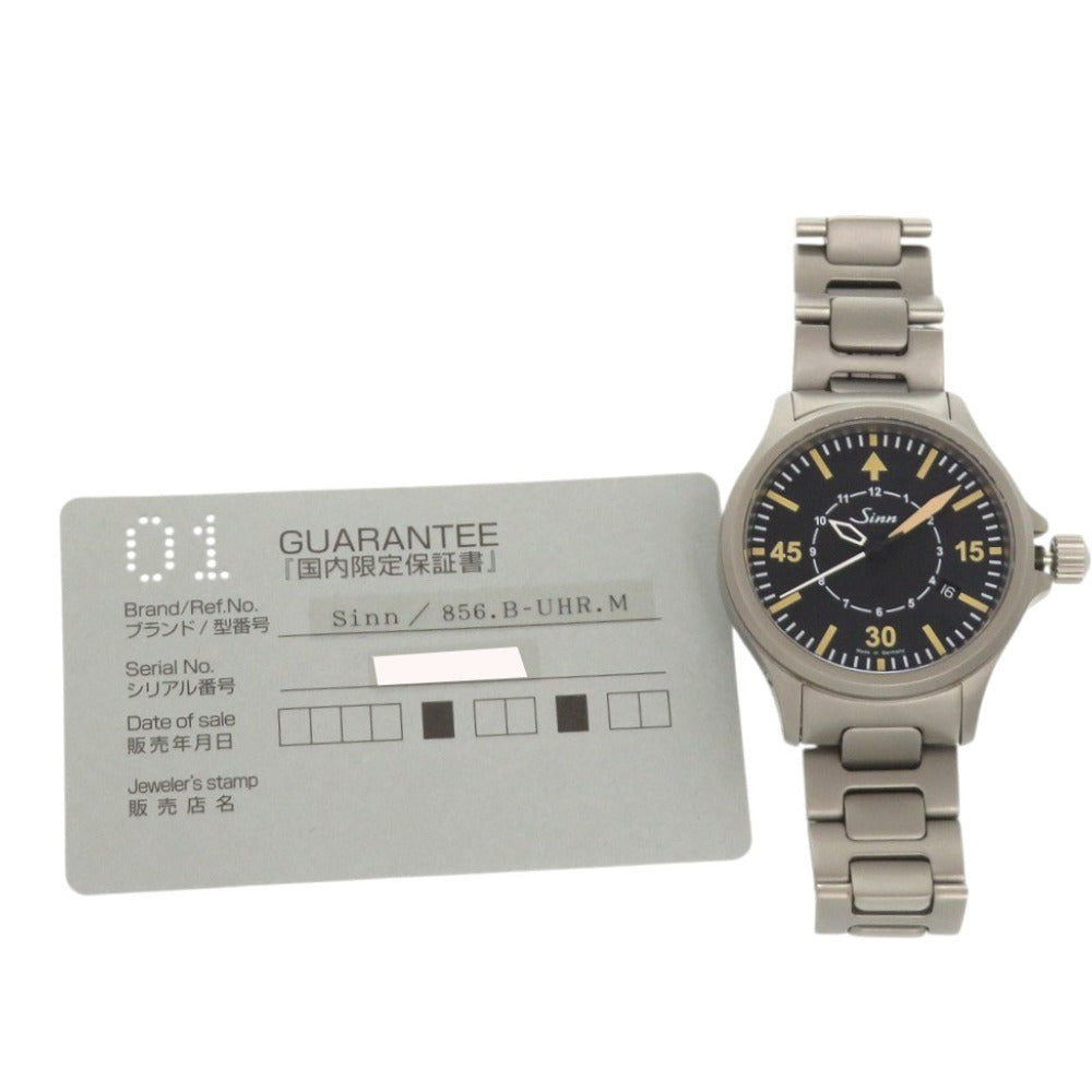 ジン インストゥルメント 856.B-UHR.M ブラック SS 自動巻き 腕時計 黒 1751【中古】Sinn