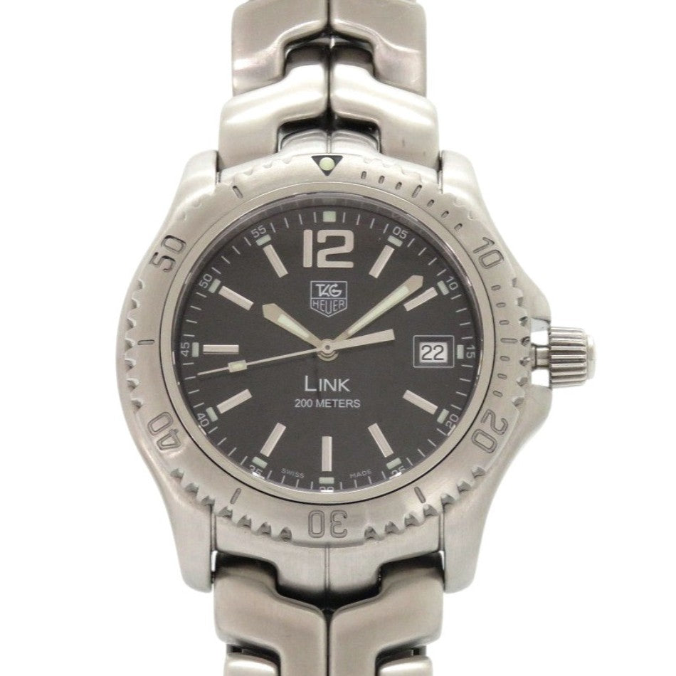 美品 タグホイヤー リンク デイト WT1110-0 ブラック SS クオーツ 腕時計 黒文字盤 1755【中古】TAG HEUER