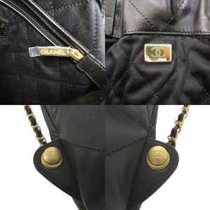 美品 シャネル シャネル 22 ミディアム カーフ ブラック ランダムプレート リュック 黒 1782【中古】CHANEL