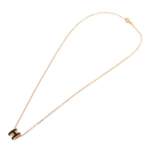 新品同様 エルメス ポップアッシュ ミニ ブラック ローズゴールド金具 ネックレス アクセサリー 1807 【中古】 HERMES