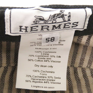 美品 エルメス ベルイル シェーヌダンクル カシミヤ/コットン ブラック キャスケット 帽子 黒 1808【中古】HERMES
