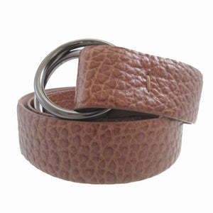 美品 ブルネロ クチネリ レザー ブラウン 茶 リングバックル ベルト 1810【中古】BRUNELLO CUTINELLI