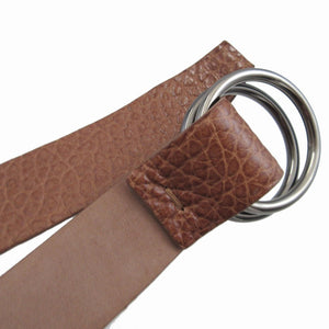 美品 ブルネロ クチネリ レザー ブラウン 茶 リングバックル ベルト 1810【中古】BRUNELLO CUTINELLI