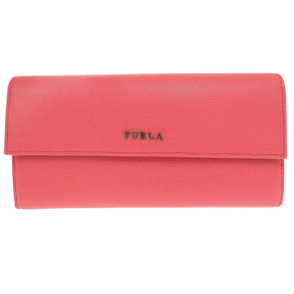 新品同様 フルラ L字ファスナー レザー ピンク 長財布 1863 【中古】Furla