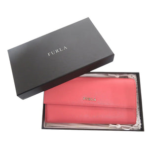 新品同様 フルラ L字ファスナー レザー ピンク 長財布 1863 【中古】Furla