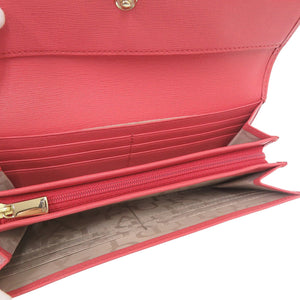 新品同様 フルラ L字ファスナー レザー ピンク 長財布 1863 【中古】Furla