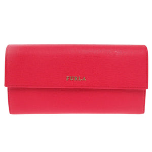 新品同様 フルラ 2つ折り L字ファスナー レザー レッド 長財布 赤 1864【中古】Furla