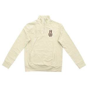 未使用 ハンティングワールド ロゴ ハーフジップ サイズ44 コットン アイボリー スウェット トレーナー 1865【中古】HUNTING WORLD
