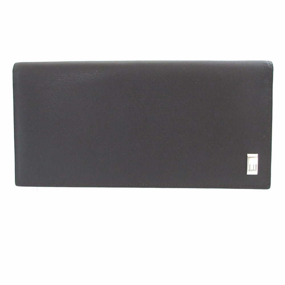 新品同様 ダンヒル レザー ブラウン 茶 ２つ折り 長札入れ 財布 1886【中古】dunhill
