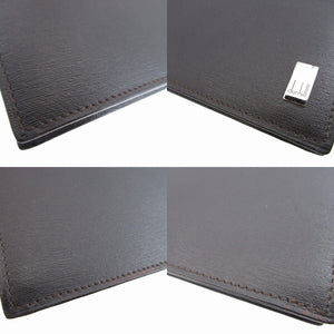 新品同様 ダンヒル レザー ブラウン 茶 ２つ折り 長札入れ 財布 1886【中古】dunhill