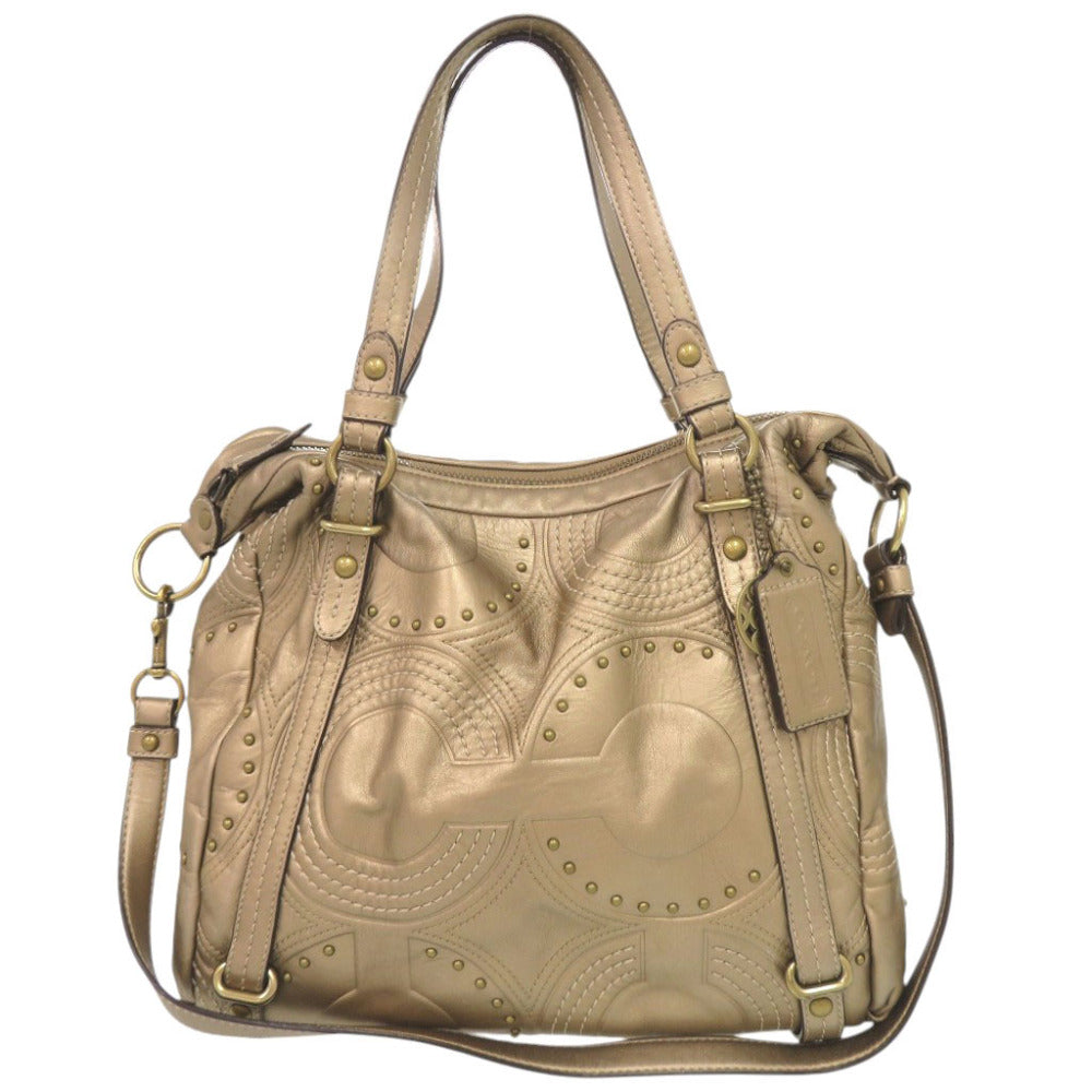 コーチ アレクサンドラ 15276 レザー ゴールド 2WAY ハンドバッグ ショルダーバッグ トートバッグ 1888【中古】COACH