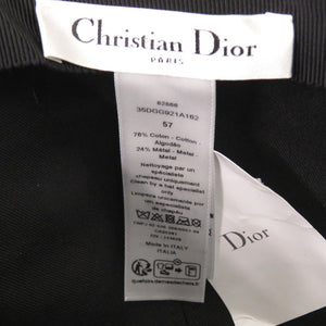 美品 クリスチャンディオール コットン/メタル ブラック 帽子 黒 1889【中古】Christian Dior