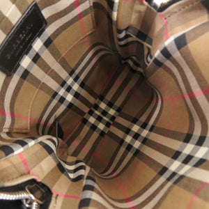 美品 バーバリー ノバチェック レザー ブラック ショルダーバッグ 黒 1903【中古】BURBERRY