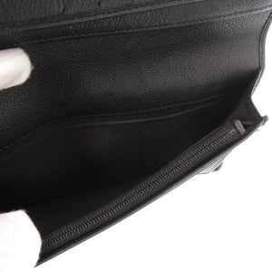 美品 シャネル カメリア 13番台 レザー ブラック ココマーク 長財布 黒 1938【中古】CHANEL