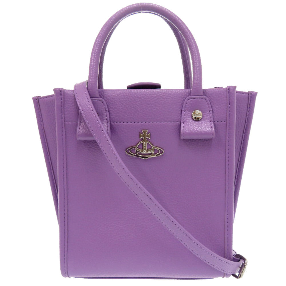新品同様 ヴィヴィアンウエストウッド 2way TEDDY SMALL TOTE CROSSBODY レザー パープル ショルダーバッグ 紫 1957【中古】Vivienne Westwood