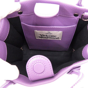 新品同様 ヴィヴィアンウエストウッド 2way TEDDY SMALL TOTE CROSSBODY レザー パープル ショルダーバッグ 紫 1957【中古】Vivienne Westwood