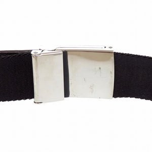美品 ベルルッティ ラチェット式 キャンバス レザー ブラック ベルト 黒 1958【中古】BERLUTI メンズ
