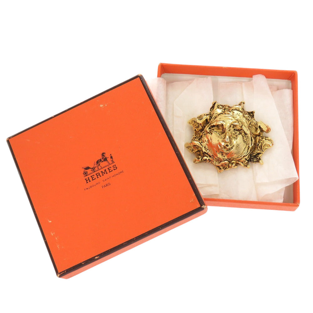 美品 エルメス 太陽 ソレイユ ヴィンテージ ブローチ メタル ゴールド 1961【中古】HERMES