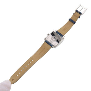 美品 フェンディ クアドロ 60500G クオーツ 腕時計 SS/型押しレザー ネイビー 1969【中古】FENDI メンズ