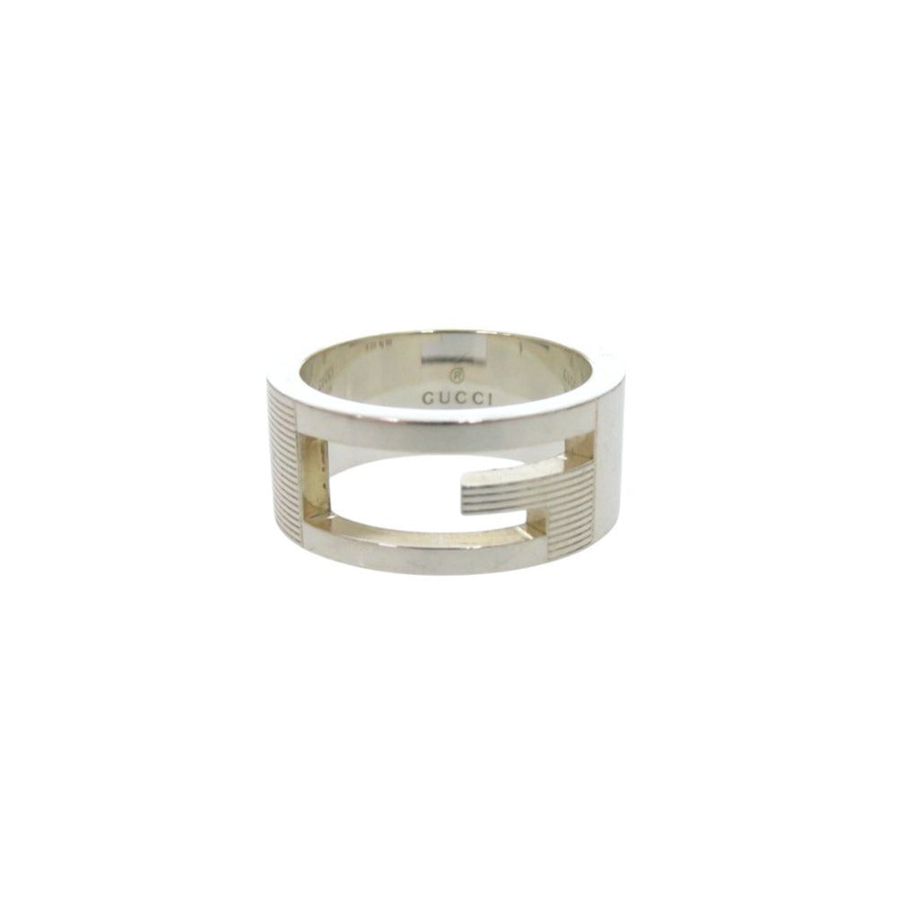 美品 グッチ ブランデッドG カットアウト 032660 09840 8106 シルバー925 9号 リング 指輪 0015【中古】GUCCI