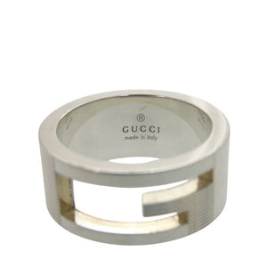 美品 グッチ ブランデッドG カットアウト 032660 09840 8106 シルバー925 9号 リング 指輪 0015【中古】GUCCI