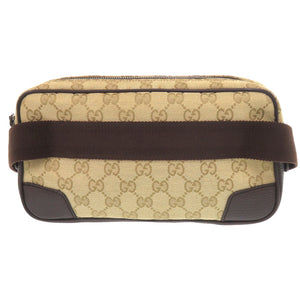 美品 グッチ GGキャンバス ベージュ ブラウン 336672 ボディバッグ 0021【中古】GUCCI メンズ
